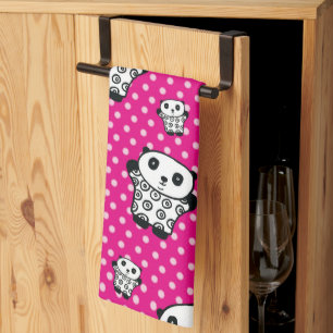 Linge De Cuisine Fille rose moderne Kawaii mignonne ours Panda