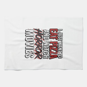 Linge De Cuisine Films d'horreur de pizza Typographie vintage Hallo
