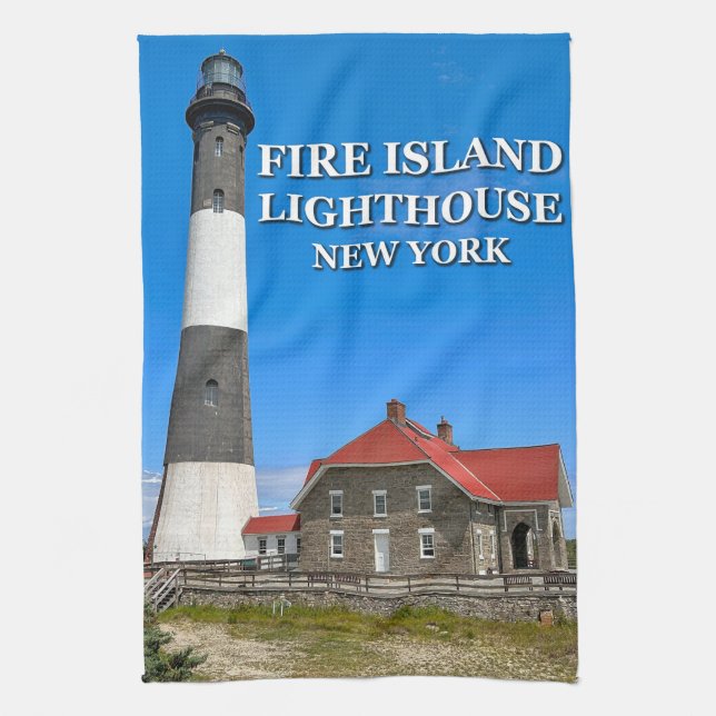 Linge De Cuisine Fire Island Lighthouse, New York Tea Towel (Vertical)