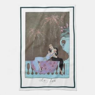 Linge De Cuisine Fireworks Art déco vintage Le Feu, George Barbier
