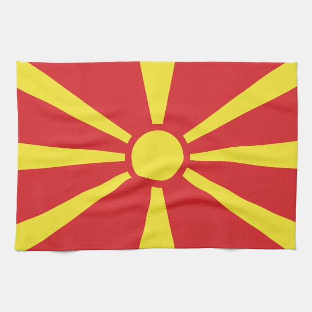 Linge De Cuisine Flag de Macedonia (Horizontal)