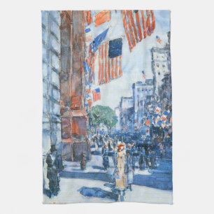 Linge De Cuisine Flags Fifth Avenue de Childe Hassam, Art Vintage