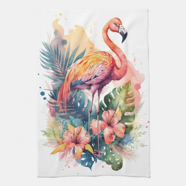 Linge De Cuisine Flamant rose (Vertical)
