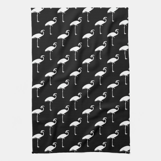 Linge De Cuisine Flamant rose blanc Flamants roses tropicaux Arrièr (Vertical)