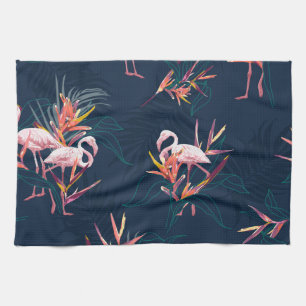 Linge De Cuisine Flamant rose hawaïen : oeuvre Vintage tropicale