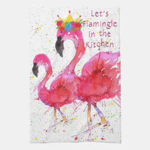 Linge De Cuisine Flamants roses roses Flamingle dans la cuisine