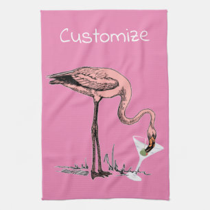 Linge De Cuisine Flamingo Buvant un Martini Thunder_Cove