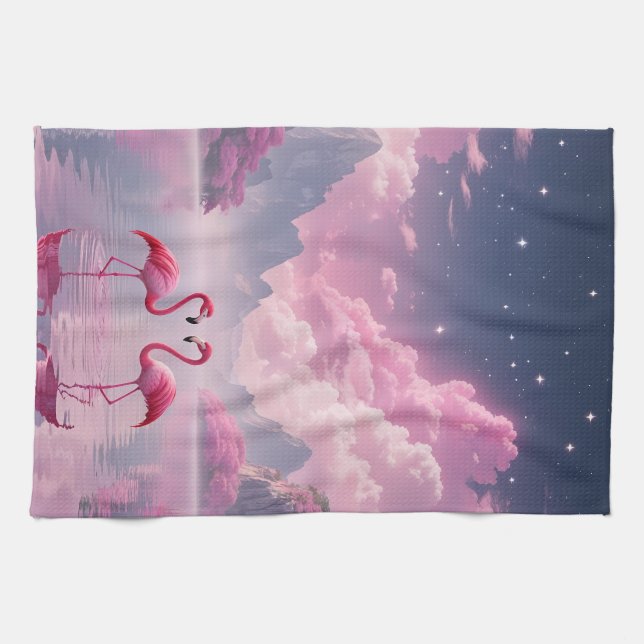 Linge De Cuisine Flamingos dans un monde de rêve (Horizontal)