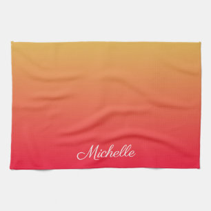Linge De Cuisine Flamme personnalisée rouge et jaune ombre
