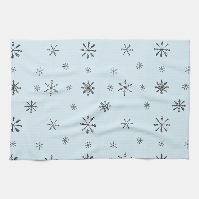 Linge De Cuisine Flèches de neige d'hiver modernes (Horizontal)