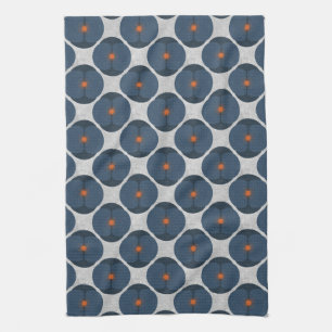 Linge De Cuisine Fleur Bleue Texturée Pop Minimaliste Gras