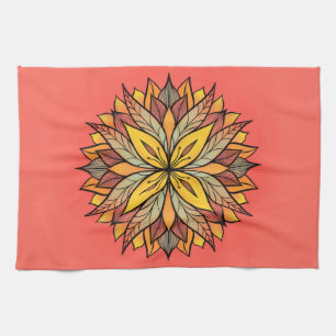 Linge De Cuisine Fleur colorée Mandala Fun Kaleidoscopique Abstrait