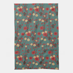 Linge De Cuisine Fleur de cerisier asiatique Sakura motif singe mod