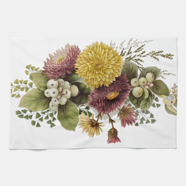 Linge De Cuisine Fleur de chrysanthème mère florale (Horizontal)