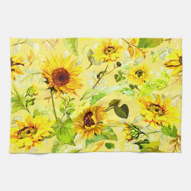 Linge De Cuisine Fleur de couleur 2 (Horizontal)