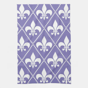 Linge De Cuisine Fleur de Lis violet brillant