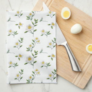 Linge De Cuisine Fleur de marguerite blanche 