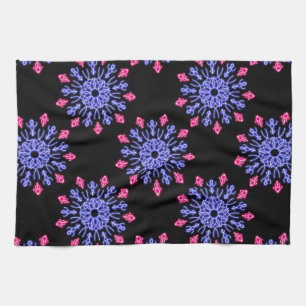 Linge De Cuisine Fleur de néon bleu et rouge