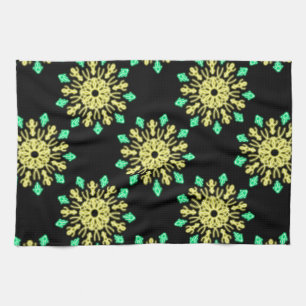Linge De Cuisine Fleur de néon jaune et vert