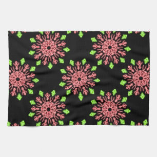 Linge De Cuisine Fleur de néon rouge et vert