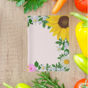 Linge De Cuisine Fleur de soleil rustique marguerite rose florale