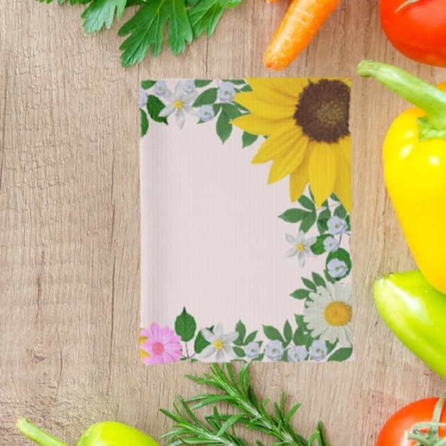 Linge De Cuisine Fleur de soleil rustique marguerite rose florale (Créateur téléchargé)