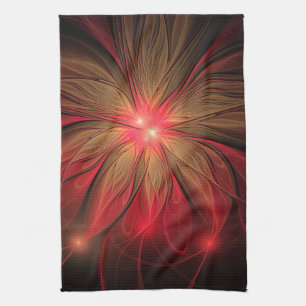 Linge De Cuisine Fleur fractale de fansy rouge