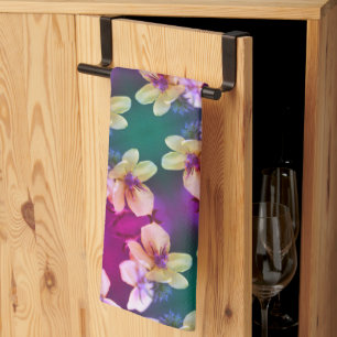 Linge De Cuisine Fleur sauvage jaune délicat Motif d'art Abstrait