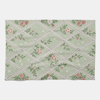 Linge De Cuisine Fleur Vintage Vert Country 