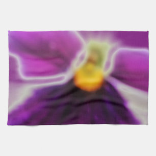 Linge De Cuisine Fleur violette, Blanc violet