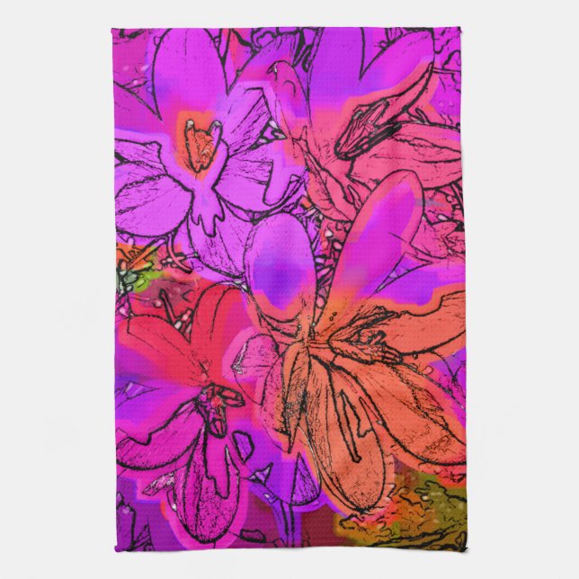 LINGE DE CUISINE FLEURS (Vertical)