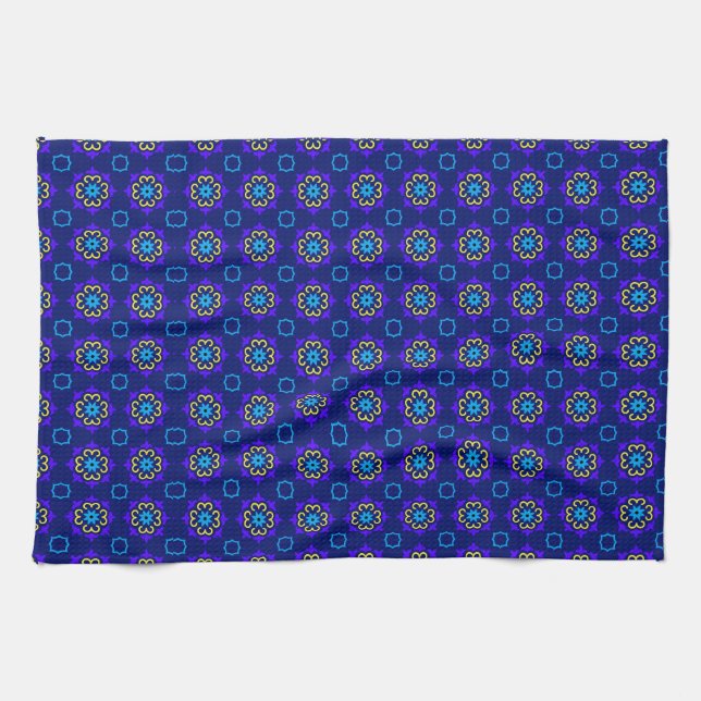 Linge De Cuisine fleurs bleues (Horizontal)