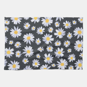 Linge De Cuisine Fleurs de marguerite blanche classique Botanique