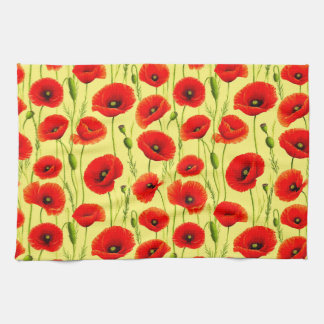 Linge De Cuisine Fleurs de pavot botaniques pour une décoration de