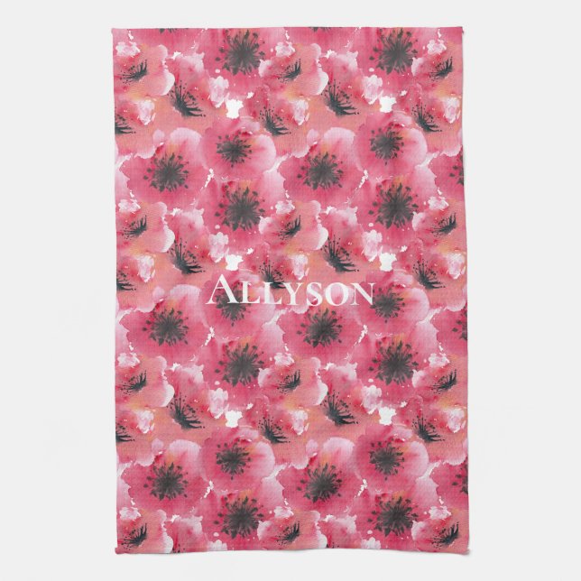 Linge De Cuisine Fleurs de pavot rouge (Vertical)