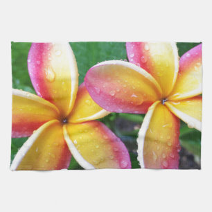 Linge De Cuisine Fleurs de Plumeria de Maui Hawaï