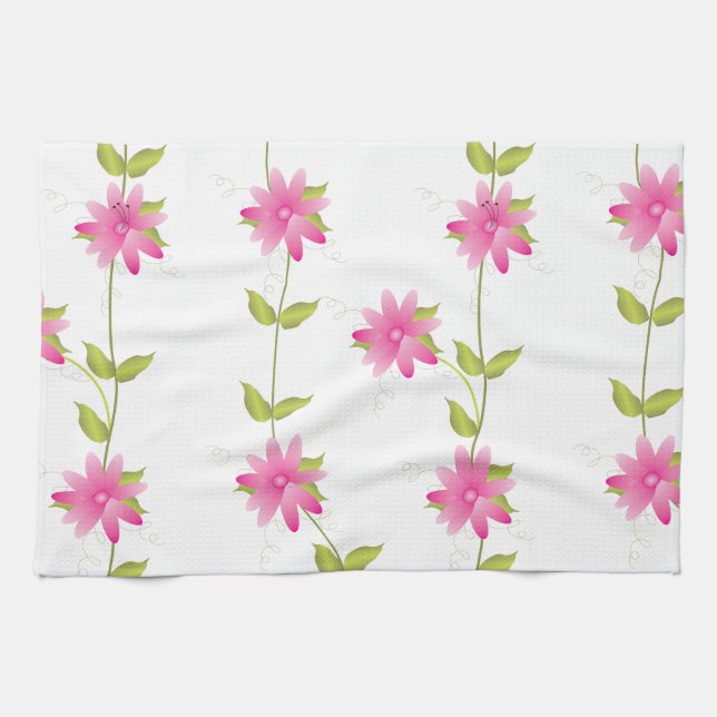 Linge De Cuisine Fleurs De Rose (Horizontal)
