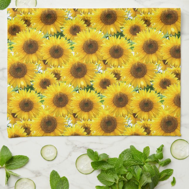 Linge De Cuisine Fleurs de soleil (Plié)