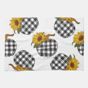 Linge De Cuisine Fleurs de soleil, citrouille plaid, décoration de 