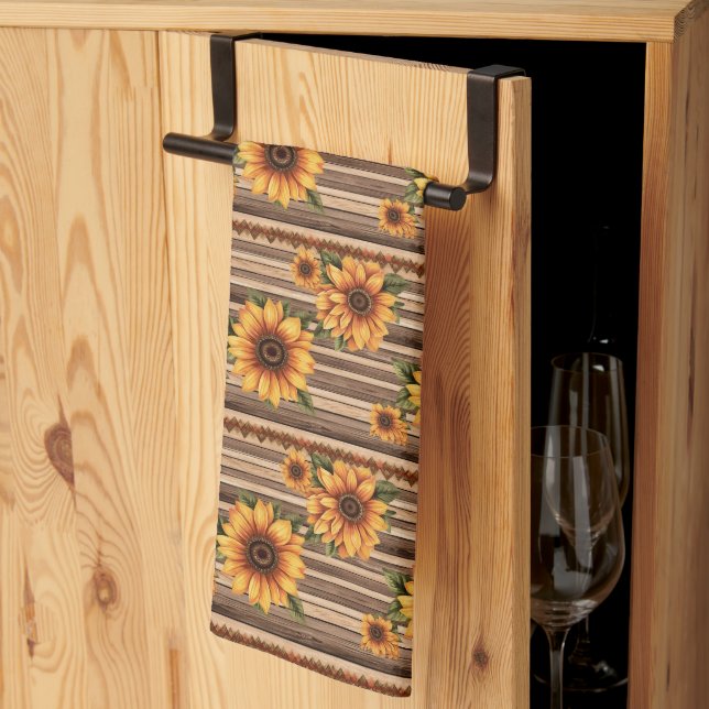 Linge De Cuisine Fleurs de soleil du pays (Pliage en tiers)