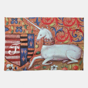 LINGE DE CUISINE FLEURS D'IMAGINAIRE ET D'UNICORNE, MOTIFS FLORAUX 