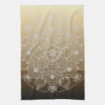 Fleurs, Feuilles, Dentelle Blanche Floral Mandala 