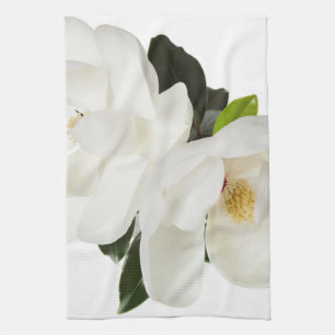 Linge De Cuisine Fleurs florales des Magnolias blancs