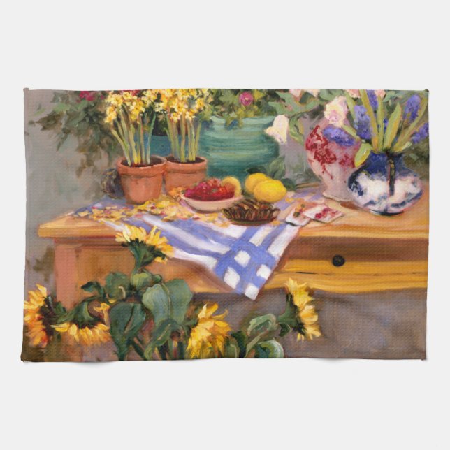Linge De Cuisine Fleurs fraîches I (Horizontal)