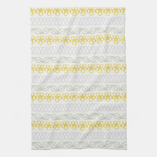 Linge De Cuisine Fleurs jaunes avec le gris