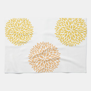 Linge De Cuisine Fleurs Jaunes Pêcher