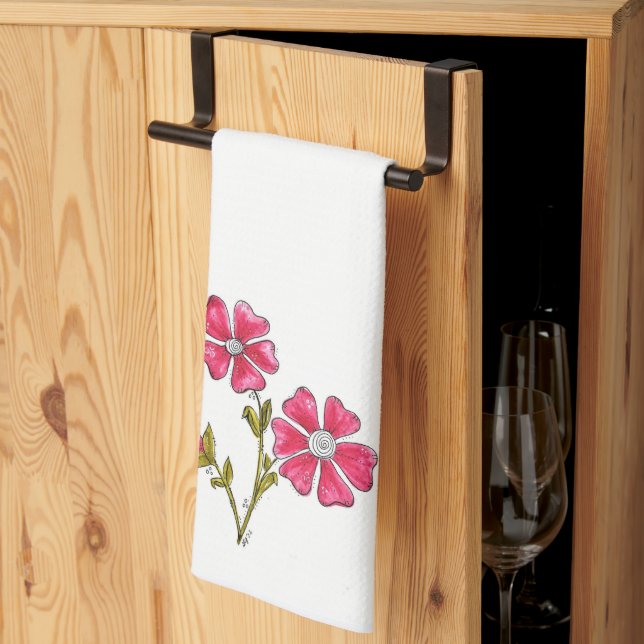 Linge De Cuisine Fleurs roses mignonnes (Pliage en tiers)