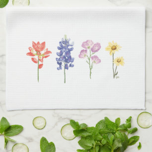 Linge De Cuisine Fleurs sauvages du Texas - Pinceau indien, Bluebon