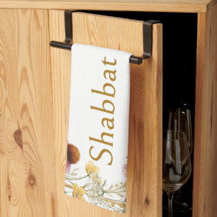 Linge De Cuisine Fleurs sauvages Floral Botanique, Shabbat Shalom,