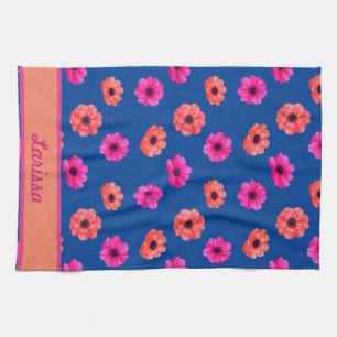 Linge De Cuisine Fleurs tropicales printanières colorées Nom du Mot